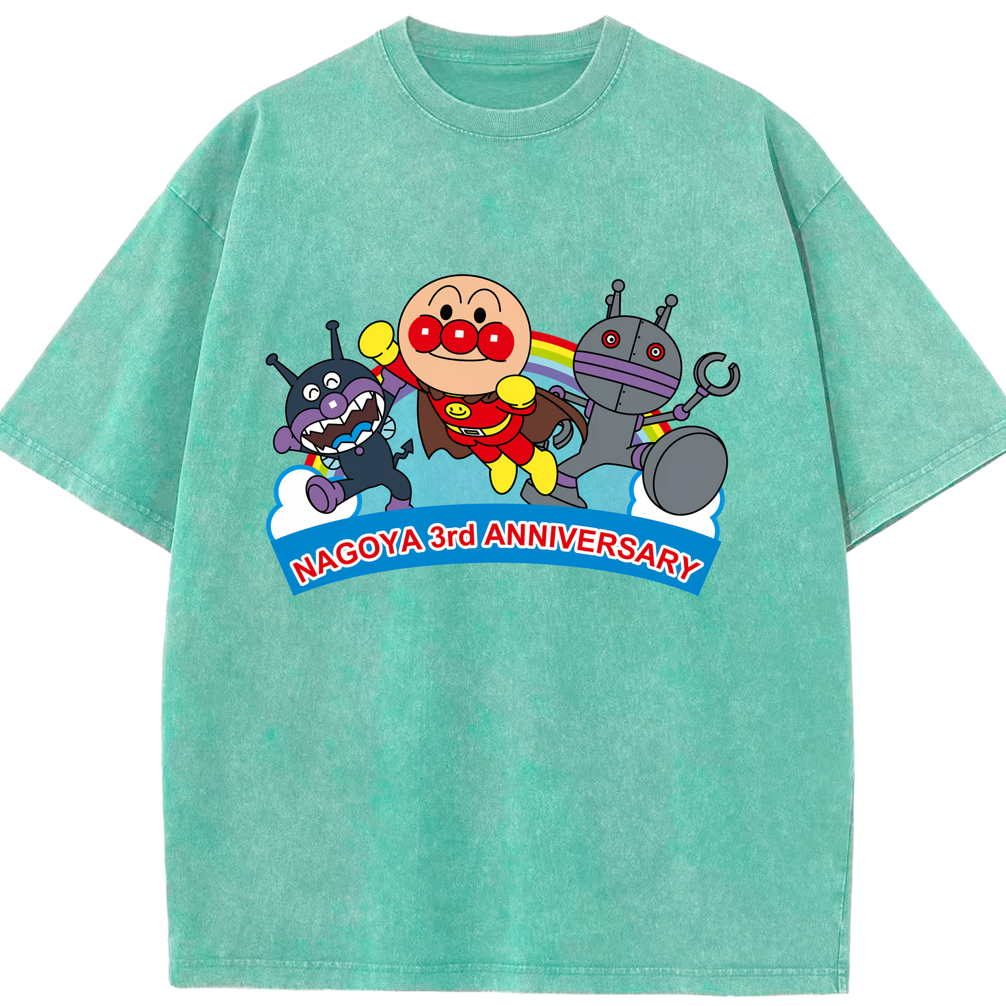 （画像用） アンパンマン Anpanman 綿100% ヴィンテージ風 半袖Tシャツ（フロントプリント）